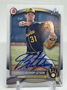2025 Bowman Draft 1st #BP-30 Bishop Letson Milwaukee Brewers SIGNIERT - Bild 1 von 3