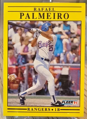 1991 Fleer Rafael Palmeiro #295 Texas Rangers - Image 1 of 2