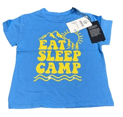 Camiseta de campamento Chaser Brand azul azul azul Eat Sleep 100 % algodón talla 3 Foto 1 de 4
