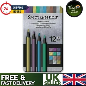 Spectrum Noir Metallic Pencils - 12 Pack Set - Crafts Artist Colouring - Picture 1 of 3