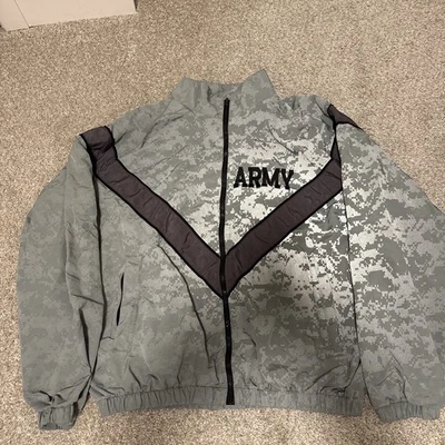 US Army Windbreaker Skilcraft Jwod Jacket Zip Reflective Gray Men Medium Regular - Image 1 of 4