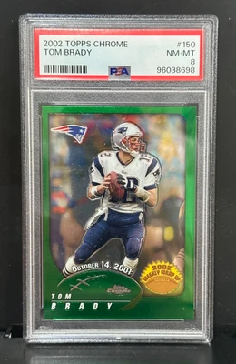 2002 TOPPS CHROME FOOTBALL TOM BRADY #150 PATRIOTS PSA 8 - Image 1 of 2