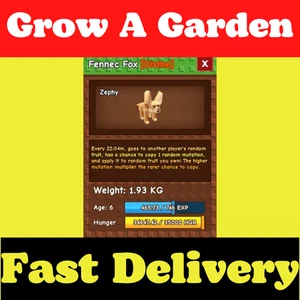 🟢Online🟢 Roblox Grow a Garden 🌱 Fennec Fox 🐶 CONSEGNA PIÙ ECONOMICA e VELOCE - Foto 1 di 1