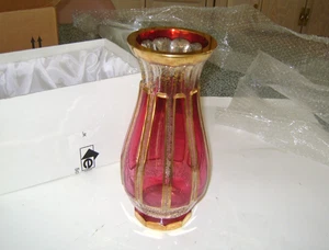 Jarrón rojo Royal Glass Bohemia 1905 - Imagen 1 de 12