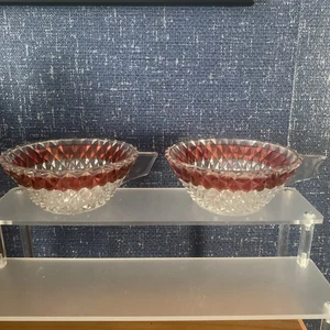 2 Glass Art Deco Pudding Dishes - Picture 1 of 3