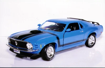 1: 18 Ertl 福特野马 '70 Boss 302 带摇椅罩蓝色或橙色完好带盒 — 第 1/2 张图片
