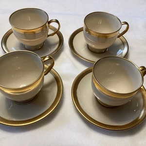 4 Lenox Lowell Cups & Saucers Footed 3 1/4” diameter, 2 7/8 high - Picture 1 of 13