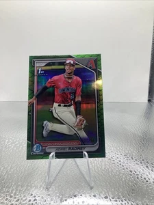 2024 Topps Bowman Chrome Adriel Radney Green Reptilian Refractor /99 #BCP-191 - Picture 1 of 10