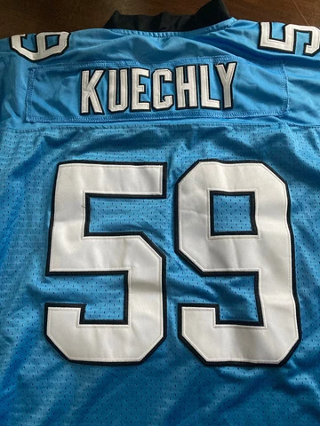 Luke Kuechly #59 Carolina Panthers OnField Jersey Blue Sz 2XL Cover