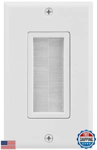 Fosmon 1-Gang Wall Plate, Brush Style Opening Passthrough Low Voltage Cable P - Picture 1 of 5