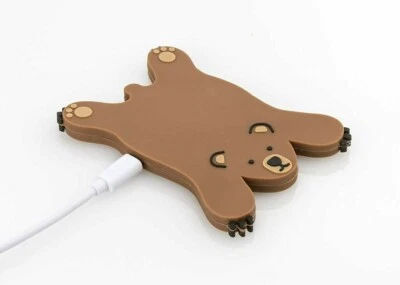 WIRELESS PHONE CHARGER BEAR SHAPE BATTERY CHARGER iPHONE ANDROID BY MUSTARD - Image 1 of 4
