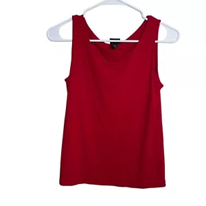 Elieen Fisher Tanktop Damen Petite PP Rot 100% Seide Rundhals Basic - Bild 1 von 12