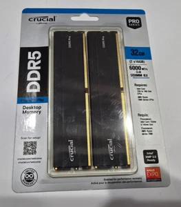 Crucial Pro 32GB DDR5 RAM Kit 2x16GB 6000MHz CP2K16G60C48U5 - Picture 1 of 1