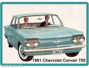 1961 Chevrolet Corvair 700 Sedan Auto Refrigerator / Tool Box Magnet Man Cave - Picture 1 of 1