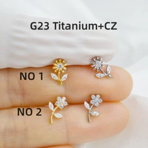 10PCS G23 Titanium New Labret Lip Piercing Monroe Bar Ear Helix Tragus Cartilage - Picture 1 of 9