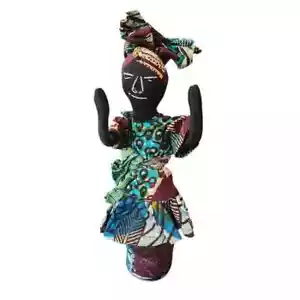 Afrikanische Volkskunst Puppe Handarbeit Spielzeug Afrika Senegal - Bild 1 von 15