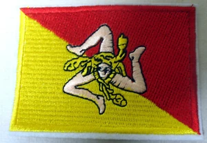 Aufnäher Sizilien Patch Fahne Wappen Flag Sicilia Collana Triscele Trinacria - Bild 1 von 1