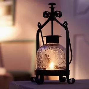Vintage Iron candle holder with handle windproof Lantern Retro Creative Romantic - Picture 1 of 12