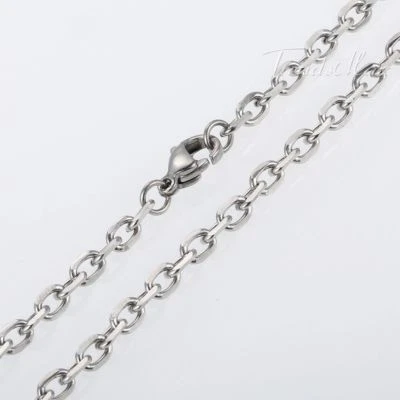Collar de cadena de acero inoxidable con eslabones de cable de acero inoxidable de 2,5/3/4/6/10 mm 18-36" Foto 1 de 4
