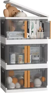 Aufbewahrungsbox mit Deckel 3 Tlg. Stapelbox Organizer 32L Kisten mit Rädern - Bild 1 von 18