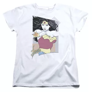 WONDER WOMAN 80S MINIMAL Licensed Women's Graphic Tee Shirt SM-2XL - Picture 1 of 2