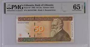 Lituania 50 Litu 2003 P 67 gema UNC PMG 65 EPQ - Imagen 1 de 1