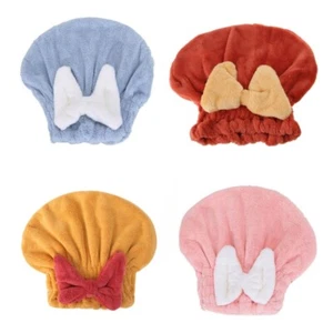 Hair Towel Wrap Absorbent Microfiber Hair Towel with Bow Knot Bath Accessory - Picture 1 of 12