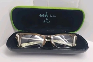 Ooh La-La Cat Eye Brille Brillengestell verziert grün braun chrom - France Vintage Look - Bild 1 von 10