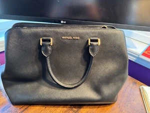 MICHAEL Michael Kors SAVANNAH Taupe Saffiano Leather Satchel Handbag - Picture 1 of 19