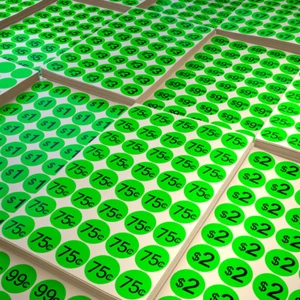 Round Stickers 19mm Color Coding Labels 3/4 Inch Neon Green Garage Sale 1040 Pcs - Picture 1 of 31