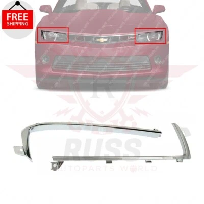 New Front Upper Grille Trim Molding Chrome 2PC Fits 2014-2015 Chevrolet Camaro - Изображение 1 из 4