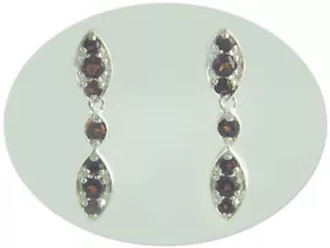 JDL GARNET GOLD POST EARRINGS - Picture 1 of 1