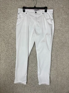 Johnnie-O Jeans Mens 34x30 White Denim Stretch Preppy Minimal Beach Resortwear - Picture 1 of 10
