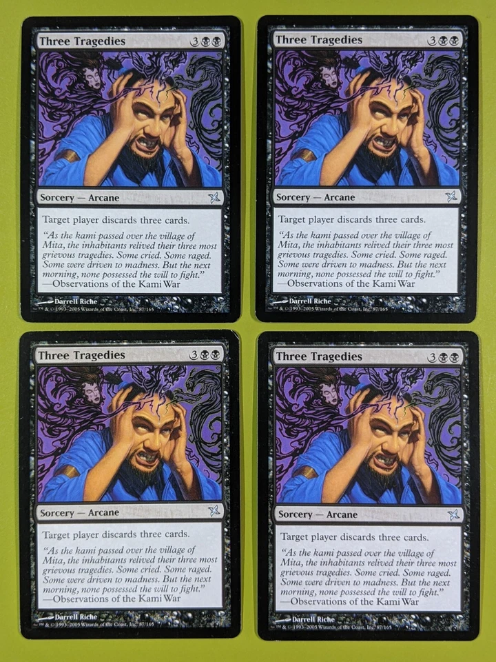 Three Tragedies x4 Betrayers of Kamigawa 4x Magic the Gathering MTG - Image 1 of 1