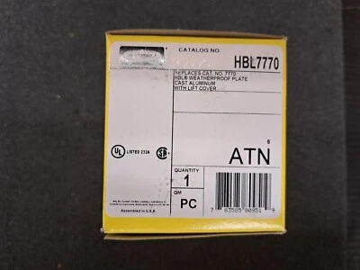 Novo, Hubbell, HBL7770, Placa de Parede À Prova de Intempéries, Abertura Twist-Lock 1-50A - Imagem 1 de 4