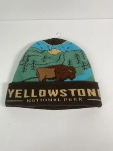 Parque Nacional Yellowstone Bisonte Tejido Esposo Gorro Sombrero Usado - Imagen 1 de 3