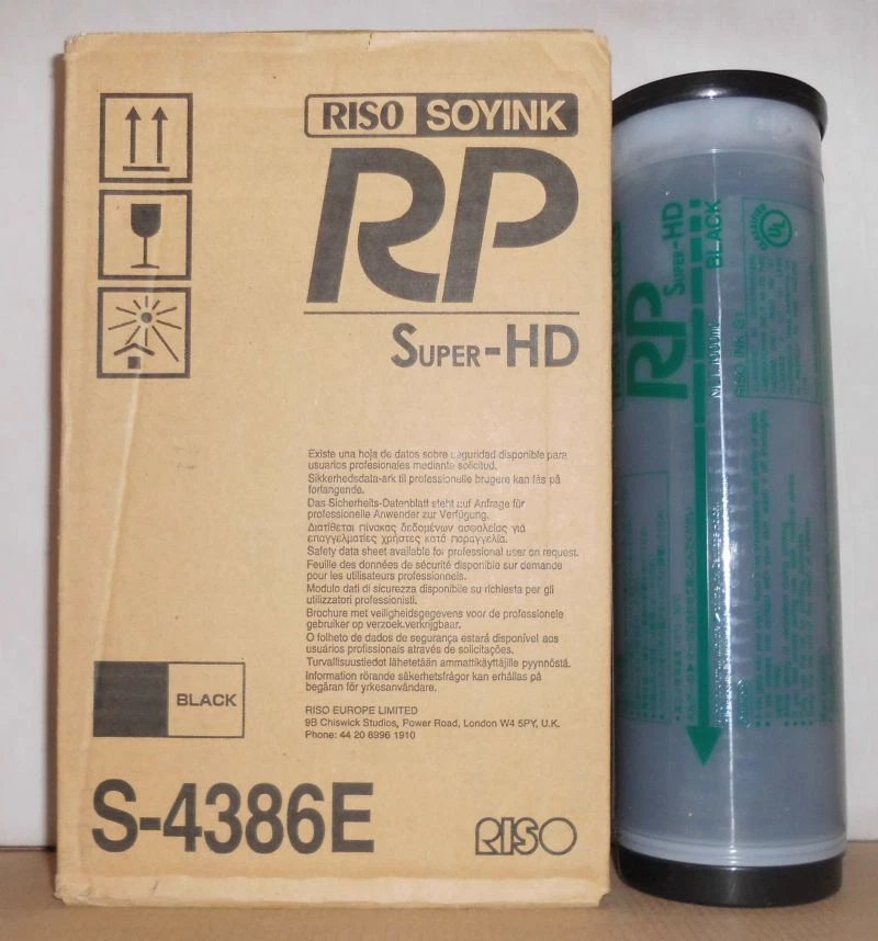 Cartucho de tinta Riso S-4386E Risograph RP super HD negro RP 3700 3700A 3790 1 ud. - Imagen 1 de 1