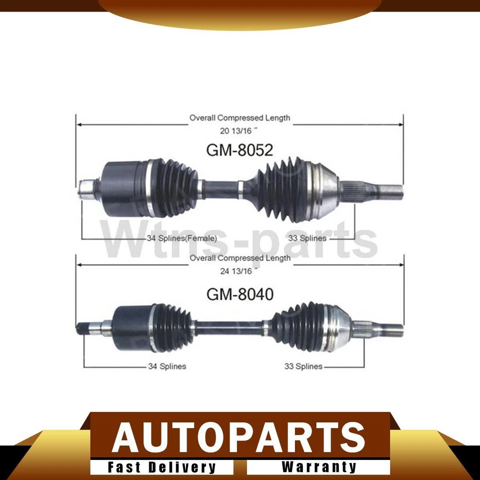 2 X TRAKMOTIVE ПЕРЕДНИЕ ШАРНИРНЫЕ СОЕДИНЕНИЯ ВАЛ ОСИ ВАЛЫ ДЛЯ OLDSMOBILE 88 1998-1999 - Изображение 1 из 4
