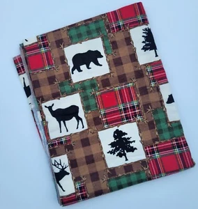 Extra Large Flannel  Flannel Wild Animal Patch Baby receiving blanket 42 x 54 - Picture 1 of 6