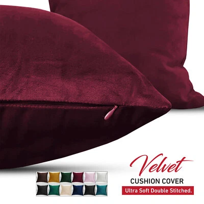 Velvet Cushion Covers Extra Soft Plush 18 X 18" Inch 45 x 45 cm - 12 + Colours - Image 1 of 4