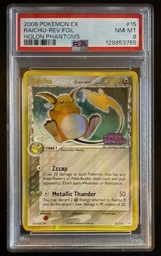 2006 POKEMON EX HOLON PHANTOMS #15 RAICHI REVERSE FOIL PSA 8 - Image 1 of 2