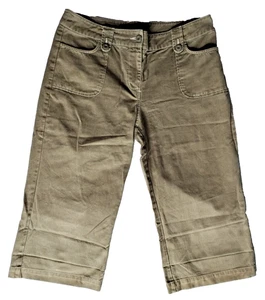 Boden Shorts Womens Size 14 Khaki 3/4 Length 100% Cotton Pockets WM215 Hong Kong - Picture 1 of 13