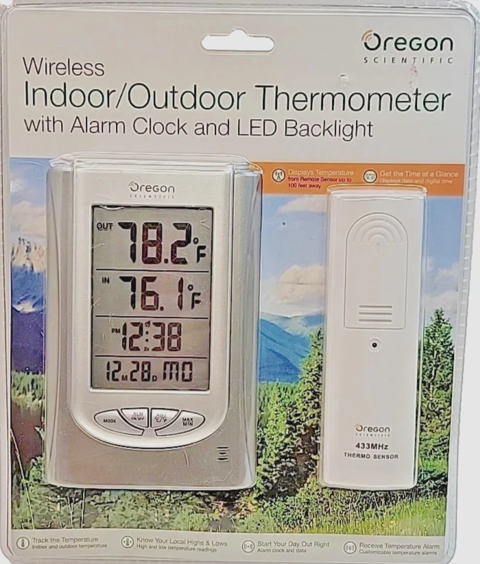 Reloj despertador inalámbrico OREGON Scientific iwa-80055 temperatura interior/exterior NUEVO Foto 1 de 2