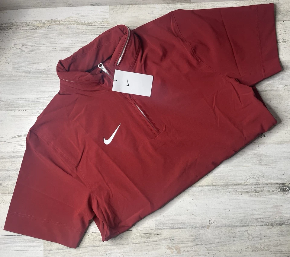 Nike Coaches 1/4 Zip Hooded SS Jacket Red White Men’s Large Active FJ9548-613