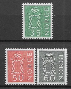 Noruega 1962-63 Nudo de Arrecife MNH Set S.G. 533, 535 y 536a - Imagen 1 de 1