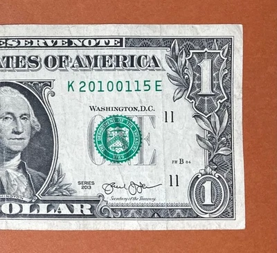 2010 January 15 (K 20100115 E) Birthday Note $1 One Dollar Bill - Image 1 of 3