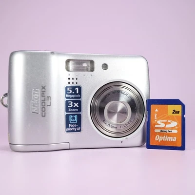 Nikon Digital Camera Coolpix L3 5.1MP Silver Tested - Image 1 of 4