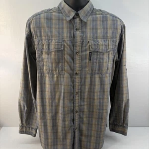 Camisa Columbia Para Hombres Grande Azul Tostado Cuadros Omni Tono Manga Larga Senderismo Pesca - Imagen 1 de 10