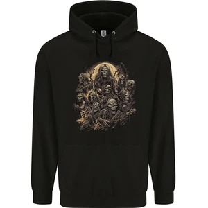 Heavy Metal Skull Rock Band Biker Music Grim Reaper Childrens Kids Hoodie - Picture 1 of 3