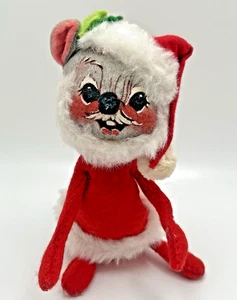 Vintage 1960er AnnaLee Mobilitee Santa Maus Filz Mobilitee Puppe 6" groß LESEN - Bild 1 von 15